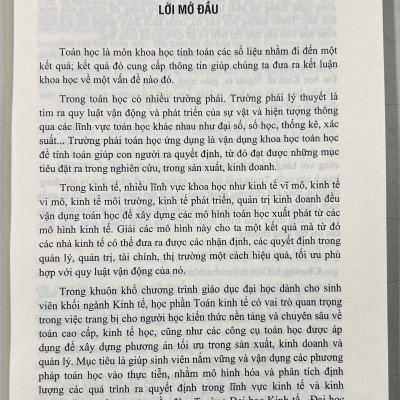 Sách - Giáo Trình Toán Kinh Tế