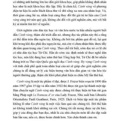 Cành Vàng Bách Khoa Thư Về Văn Hóa Nguyên Thủy
