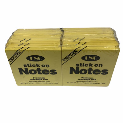 Lốc 12 xấp Giấy note vàng 3x3 UNC 7,6cmx7,6cm