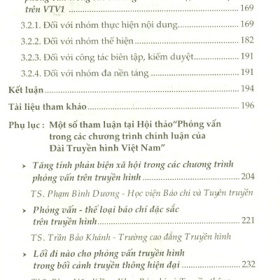 Phỏng Vấn Trong Chính Luận Truyền Hình 
