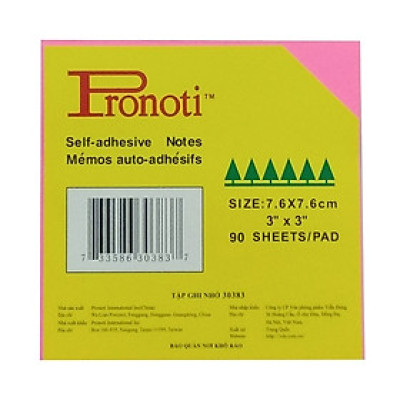 Giấy Note 3x3 Màu Dạ Quang - Mẫu 5 - Màu Hồng
