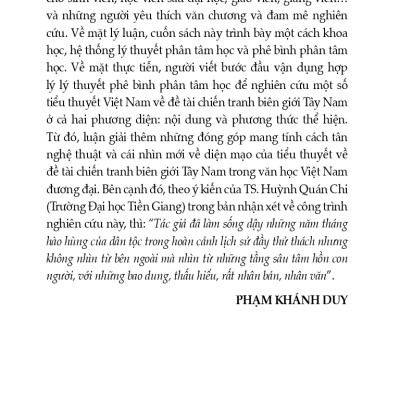 Chiến Tranh Biên Giới Tây Nam Dưới Góc Phê Bình Phân Tâm Học (Sách chuyên khảo)