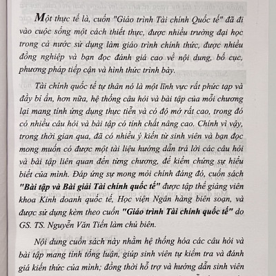 Sách - Bài Tập & bài Giải Tài Chính Quốc Tế 2023