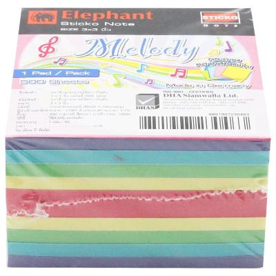 Giấy Ghi Chú Elephant 3 x 3 inch Melody (500 Tờ)