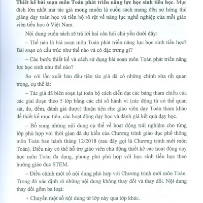 Thiết Kế Bài Soạn Môn Toán Phát Triển Năng Lực Học Sinh Tiểu Học