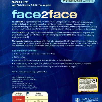 Face2Face Pre-Int WB with key Reprint Edition
