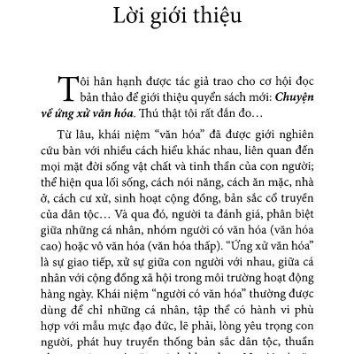 Chuyện Về Ứng Xử Văn Hóa