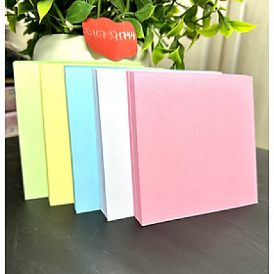 Cục Giấy Màu -Giấy Note Không Keo Nhiều Màu 700 Tờ Kích Thước 7.5*7.5cm-Giấy xếp Hạc