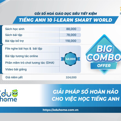 Tiếng Anh 10 i-Learn Smart World - Gói số hóa giáo dục siêu tiết kiệm (SB, WB, BTBT, Digital Pack)