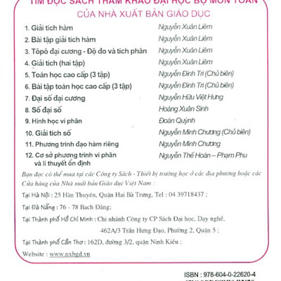 Toán Học Cao Cấp - Tập 3 - Phép Tính Giải Tích Nhiều Biến Số