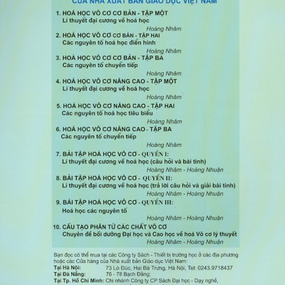 Bài Tập Hóa Học Vô Cơ - Quyển III - Hóa Học Các Nguyên Tố (Tái bản năm 2020)