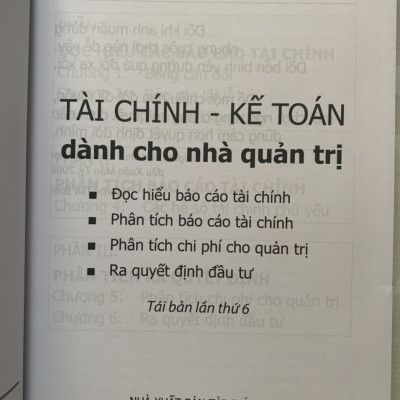 Tài chính kế toán dành cho nhà quản trị