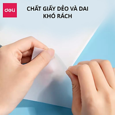 Set 50 giấy note Deli trong suốt chống nước giấy ghi nhớ ghi chú có keo dính chắc chắn cho học sinh văn phòng
