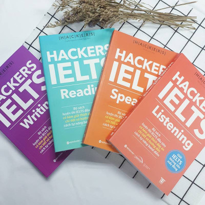 Combo Bộ 4 Cuốn Hackers IELTS (Listening + Reading + Speaking + Writing) : Tặng khóa học online