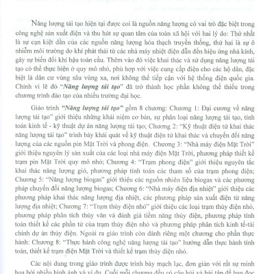 Năng Lượng Tái Tạo (Giáo trình dùng cho các trường đại học)