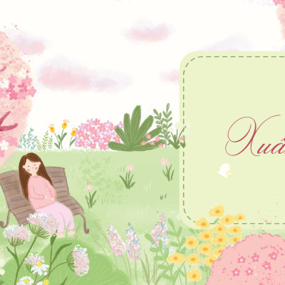 Cuốn Bốn mùa ươm yêu - Sách thai giáo dành cho mẹ bầu Bìa cứng