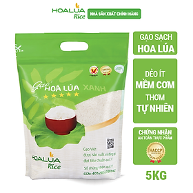 Gạo Hoa Lúa Xanh - Túi 5kg - Dẻo vừa, Mềm cơm, Thơm tự nhiên