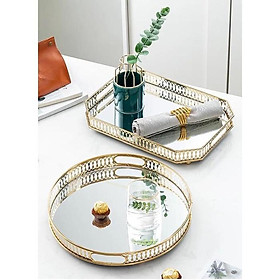 Bộ bình đựng nước uống thủy tinh vân sần cốc loe thấp kèm khay