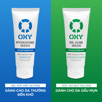 Sữa rửa mặt cho nam Oxy sạch dịu nhẹ, kiềm dầu dạng kem Oxy Oil Acne Wash 100g