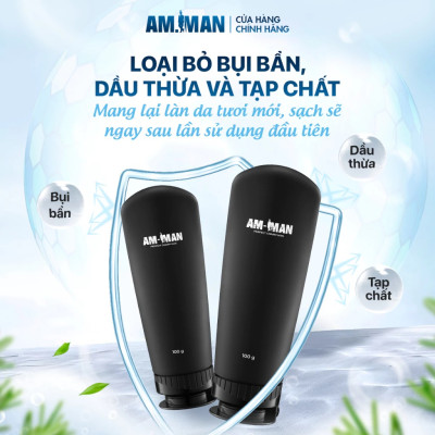 Sữa rửa mặt nam AM-MAN AM AGERASIA 100ml dạng gel ngăn ngừa mụn, dưỡng ẩm, làm sạch da, sáng da