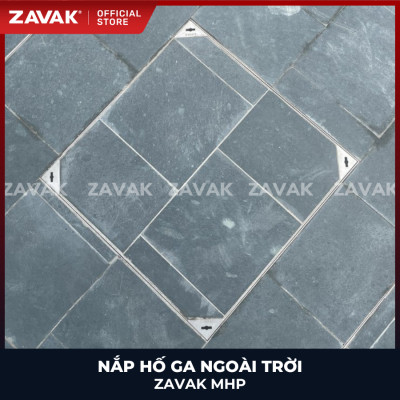 Nắp hố ga ngoài trời inox ZAVAK MHP-AA50 / KT 50x50cm, lát gạch tối đa 2cm/ tải 960kg