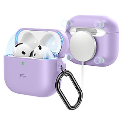 Case Silicon Cho Airpods 4 ESR Cloud Soft Case (HaloLock) Chống bẩn, Sạc từ tính, Silicon Mềm Mịn_ Hàng Chính Hãng