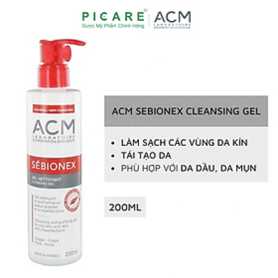 Sữa Rửa Mặt Làm Sạch Sâu Cho Da Dầu Mụn ACM Sebionex Cleansing Gel 200ml