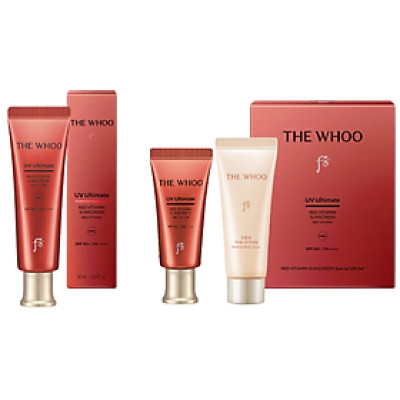 Bộ Tinh chất chống nắng chống lão hóa, chống oxy hóa làm dịu da The Whoo UV Red Vitamin Sunscreen set
