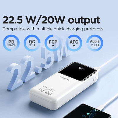 Sạc Dự Phòng Pisen Quick Semi - Mirror 22.5W 20000mAh - Màu Trắng