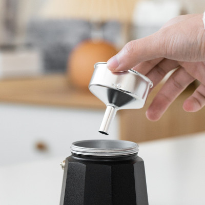 Bình moka nhôm 2 cup 90ml màu đen CAFE DE KONA