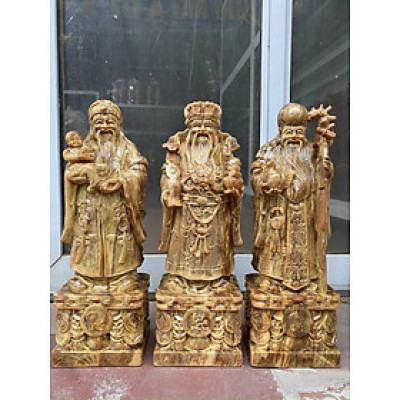 Bộ tượng phật tam đa phúc lộc bằng gỗ huyết long kt cao 30×11×9cm