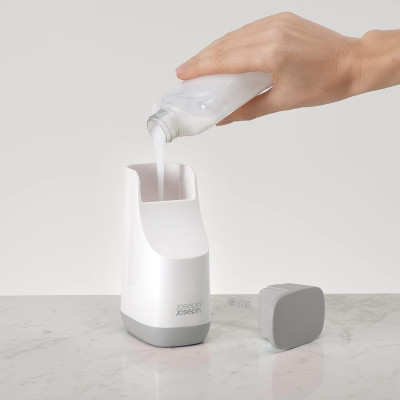 Bình xà phòng Joseph Joseph 70512 Slim Compact Soap Pump màu trắng xám