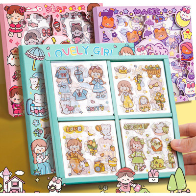 Sét 100 Sticker miếng dán tập vỡ kute trang trí văn phòng phẩm - HENRRYSA