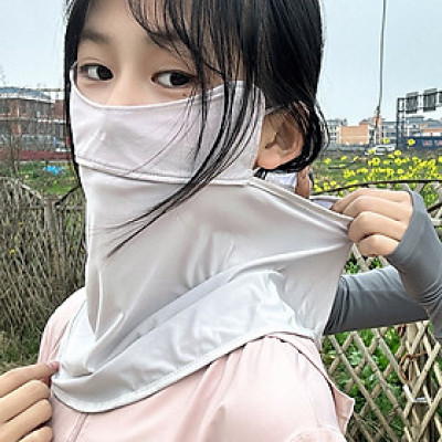 Mặt nạ che mặt dài chống nắng facekini lái xe ngoài trời che toàn mặt chống tia cực tím