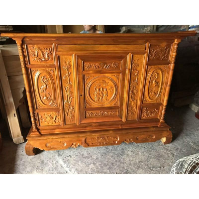 đồ thờ gỗ mít tủ thờ  Kích thước dài 1m27 mặt rộng 71 cao 1m27................... giá thật