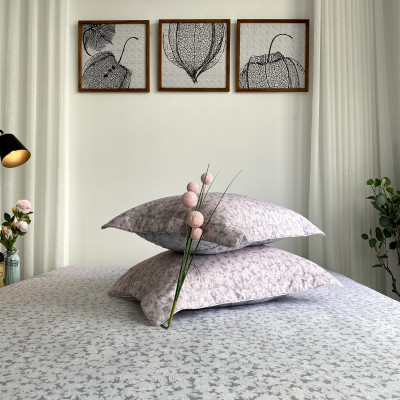 Bộ ga giường  KBedding by Everon KMTP 113 Microtencel Hồng in hoa (4 món)