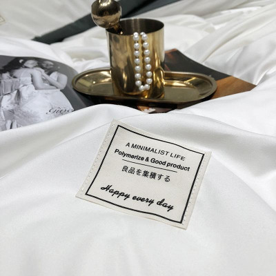 Bộ Chăn Ga Gối Cotton Tici LIDACO - Trắng Ga Ghi