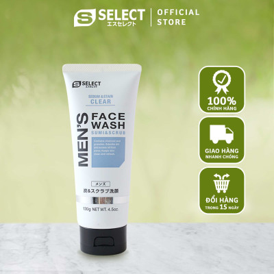 Sữa Rửa Mặt Hạt Chứa Than Hoạt Tính Dành Cho Nam S Select Nhật Bản (tuýp 130g)