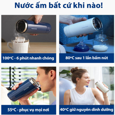 Bình đun nước kiêm giữ nhiệt cao cấp Morphy Richards MR6060 350ml - Hàng Chính Hãng