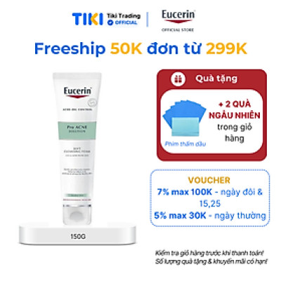 Sữa rửa mặt tạo bọt sạch sâu cho da nhờn Eucerin Pro Acne Cleansing Foam 150g
