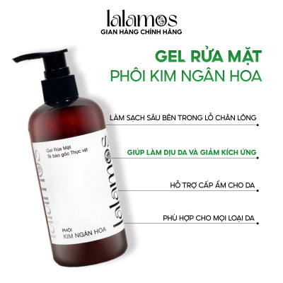 Sữa rửa mặt Lalamos Phôi Kim Ngân Hoa làm sạch sâu và cấp ẩm 280ml
