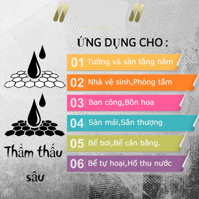 NHỰA ĐƯỜNG CHỐNG THẤM TƯỜNG, SÀN BÊ TÔNG,  DỄ THI CÔNG 1lít