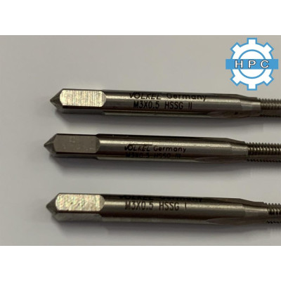 Bộ 3 mũi taro tay Volkel M 3 x 0.5 loại thẳng