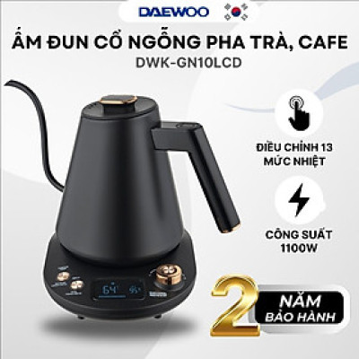 Ấm đun siêu tốc Daewoo 1L DWK-GN10LCD Hàng Chính Hãng chỉnh nhiều mức nhiệt, bảo hành 2 năm