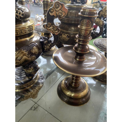 Đỉnh đồng tam sự rcmc cao 50 cm nặng 14 kg chât liêu bằng đông’ bộ thờ cung’ phong thủy