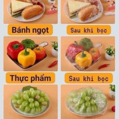 Combo 200 Màng Bọc Thực Phẩm Thức Ăn Chống Bụi , Chống Côn Trùng - Hàng Chính Hãng