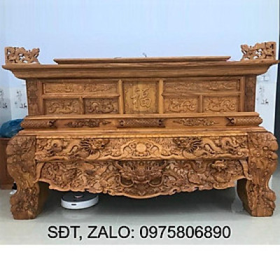 Sập thờ gỗ gõ chân 24 trạm rồng , hàng vip