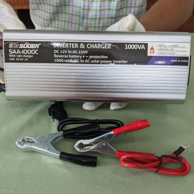 Kích 12V Lên Điện 220V Suoer 1000W 2IN1 Kèm Sạc Bình ắc Quy Thông Minh Tự Ngắt Khi Đầy: Công suất mạnh mẽ Loại Cao Cấp