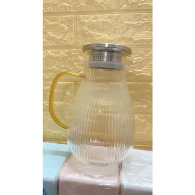 Combo bình đựng nước thủy tinh chịu nhiệt lên tới 400 độ C vân tăm bầu và 6 cốc