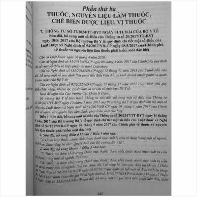 Sách Luật Dược sửa đổi, bổ sung và Các Quy Định Mới Nhất Dành Cho Ngành Dược, Dược Sĩ, Nhà Thuốc - V2507D